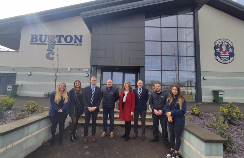 Kate Kniveton MP visits Burton Rugby Football Club as new